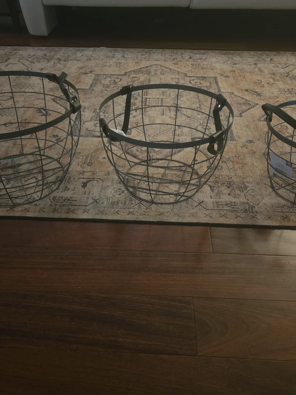 Metal Wire Storage Basket with Black Handles - Home Accents